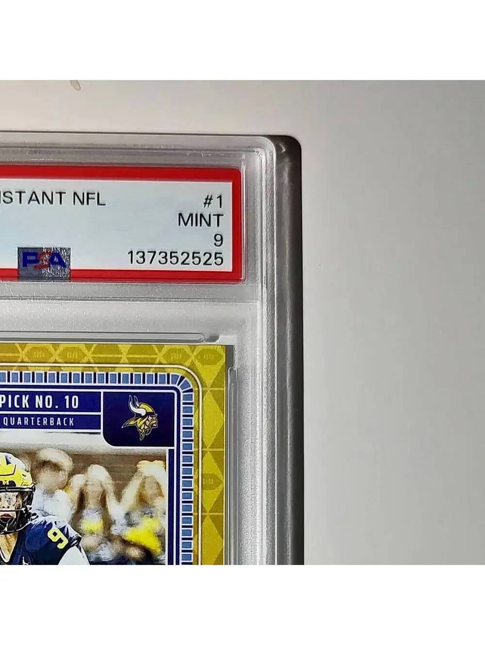 J.J. McCarthy 2023 Panini Instant Draft Night #NFLDN-1 PSA 9 Mint
